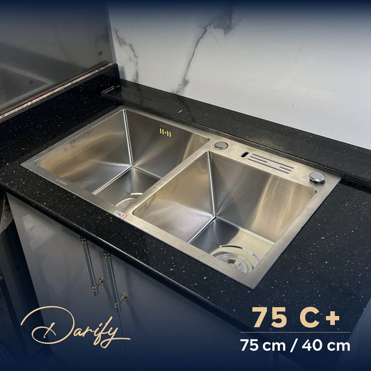 Évier de cuisine 75C+ de SWISS INOX (75×40 cm) + ROBINET 360