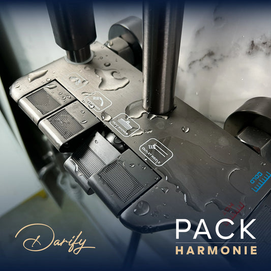 Pack harmonie gris 4 article salle de bain complete