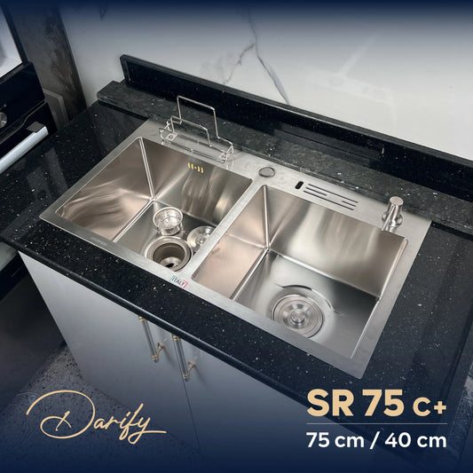 Évier de cuisine SR75C+ de SWISS INOX (75×40 cm) + ROBINET 360