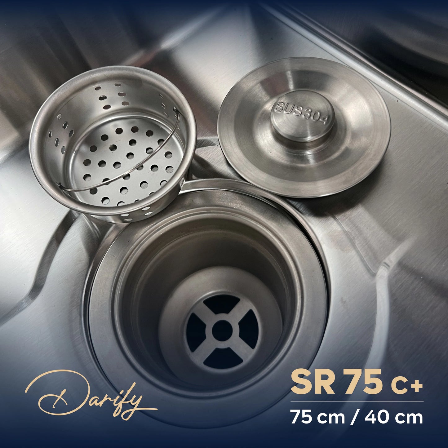 Évier de cuisine SR75C+ de SWISS INOX (75×40 cm) + ROBINET 360