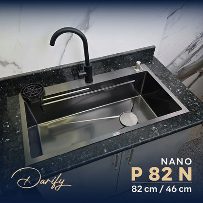 EVIER CUISINE P82 82/46cm INOX 304 + ROBINET 360