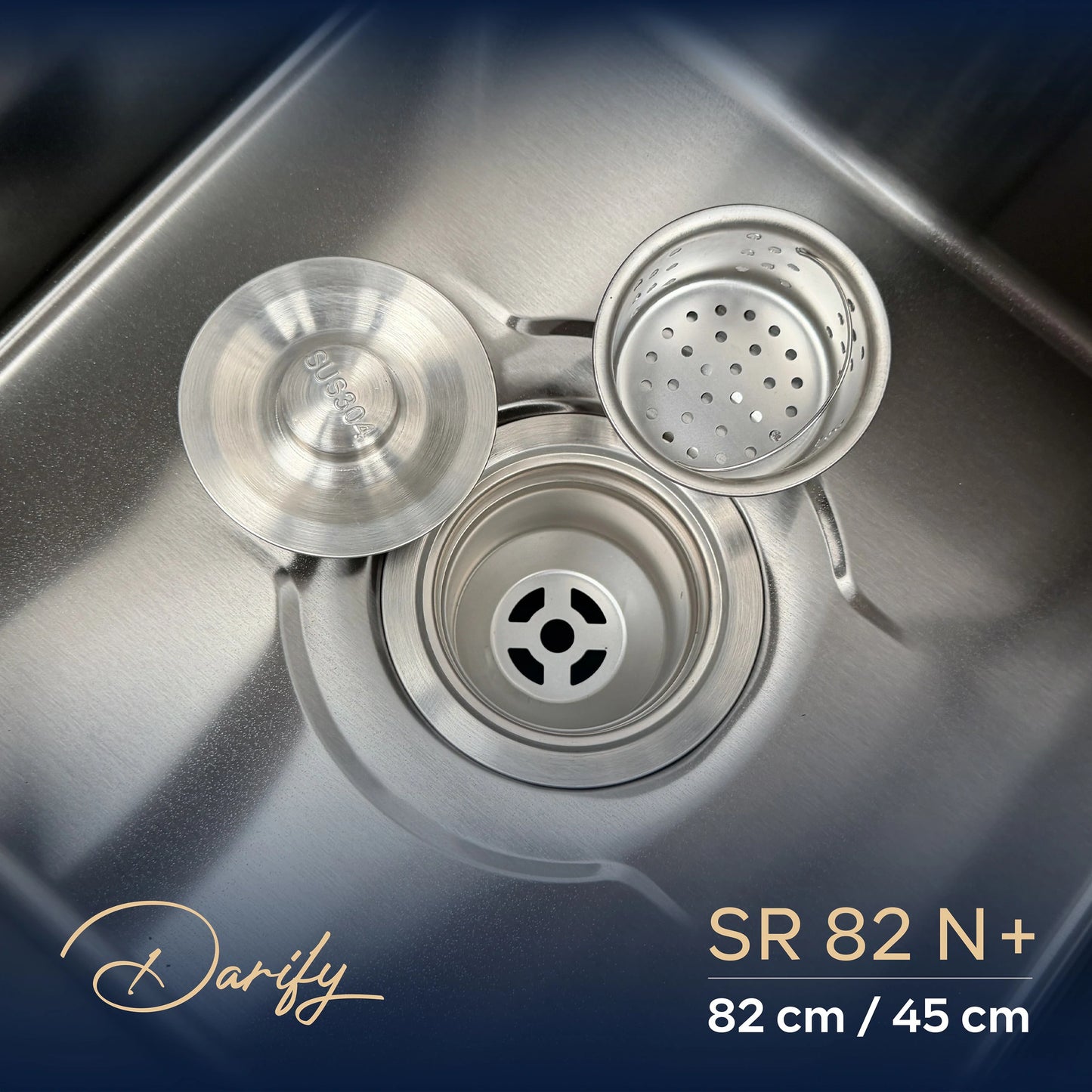 évier cuisine SWISS_INOX  SR82N+ (82x45) + Robinet 360