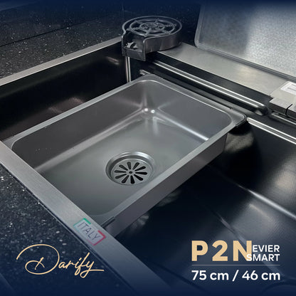 EVIER SMART SWISS INOX P2N 2 Boutons (75x45)