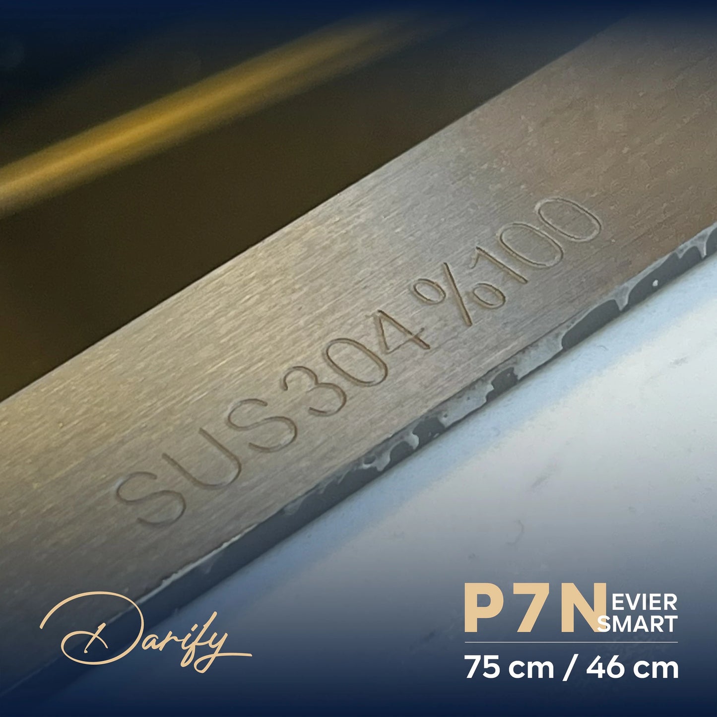 EVIER CUISINE SMART SWISS-INOX PIANO 07 boutons 01 Bac 75/46 P7N