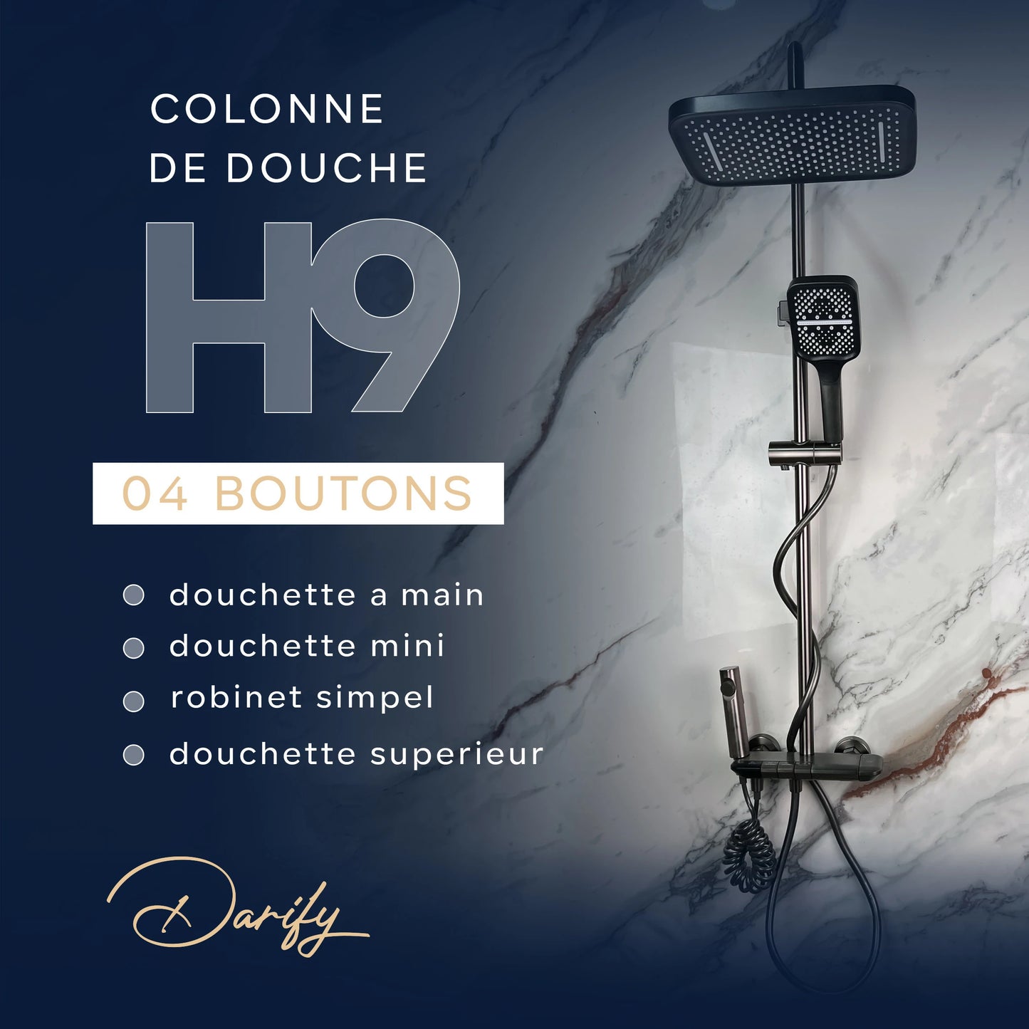 colonne de douche H9 piano 04 boutons