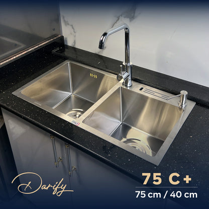Évier de cuisine 75C+ de SWISS INOX (75×40 cm) + ROBINET 360