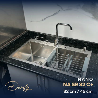 Évier de cuisine NASR82C+ de SWISS INOX (82×45cm) + ROBINET 360