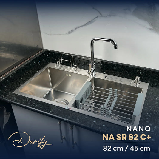 Évier de cuisine NASR82C+ de SWISS INOX (82×45cm) + ROBINET 360