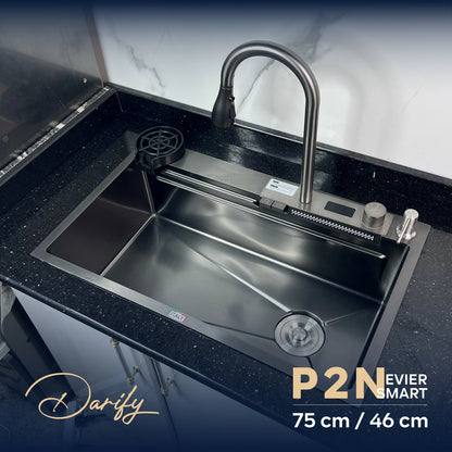EVIER SMART SWISS INOX P2N 2 Boutons (75x45)