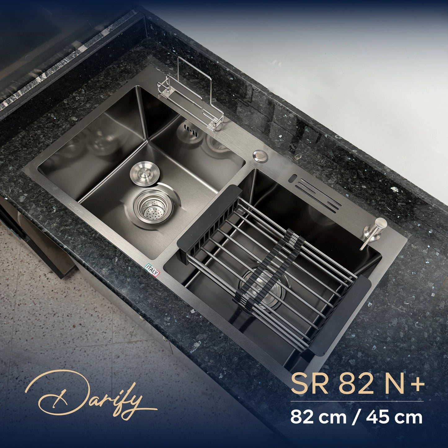 évier cuisine SWISS_INOX  SR82N+ (82x45) + Robinet 360
