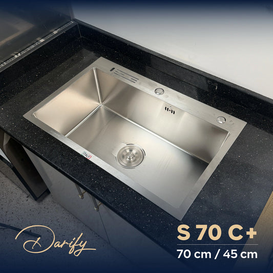 évier cuisine SWISS_INOX  S70C+ (70x45) + Robinet 360