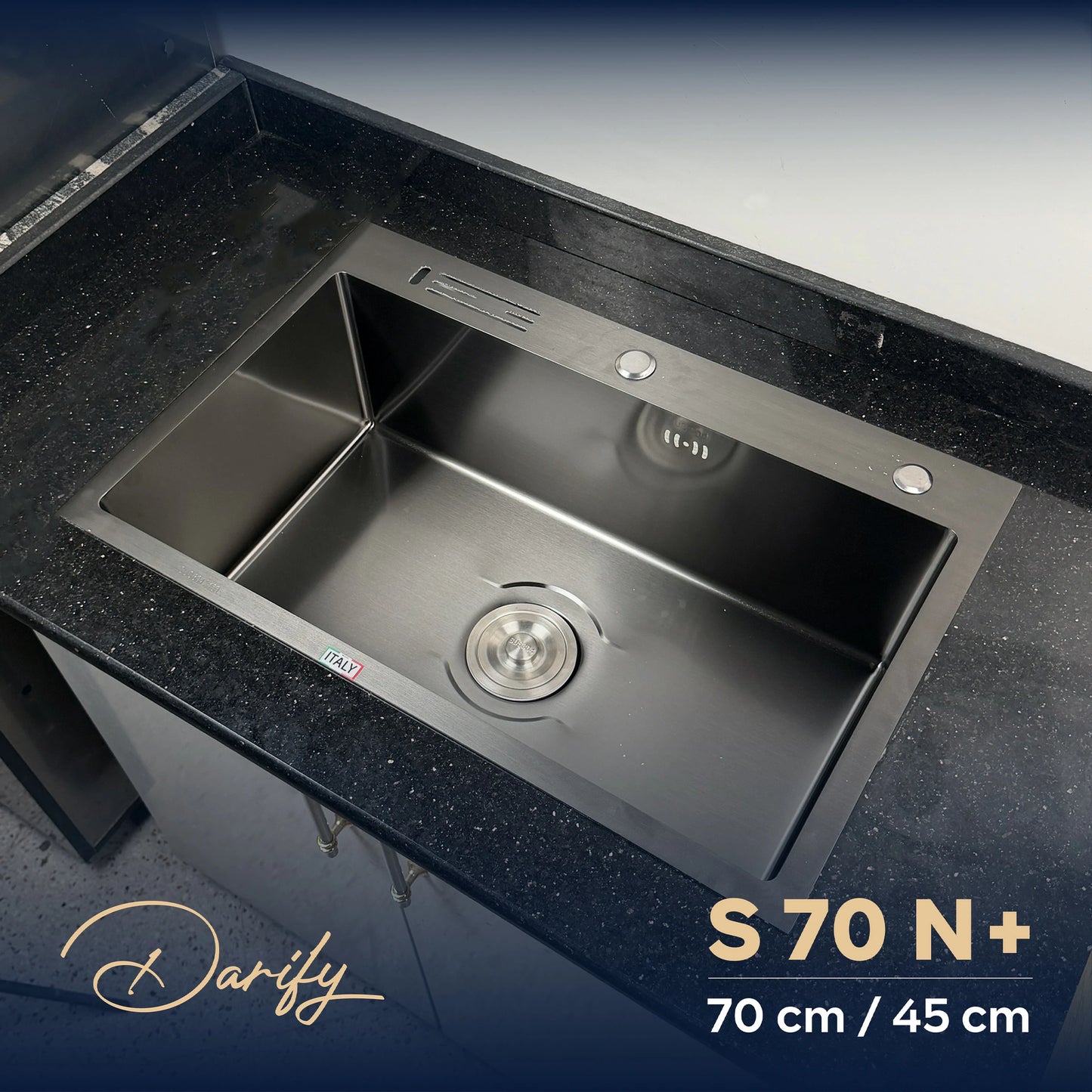 évier cuisine SWISS_INOX  S70N+ (70x45) + Robinet 360
