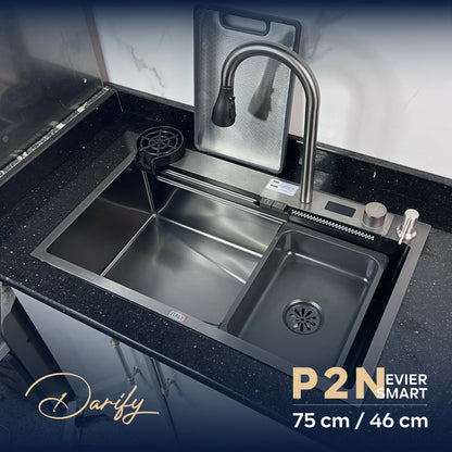 EVIER SMART SWISS INOX P2N 2 Boutons (75x45)