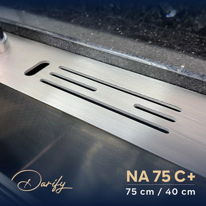 evier cuisine SWISS-INOX NA75C+ double bac 75/40 cm  / NANO + Roibinet 360