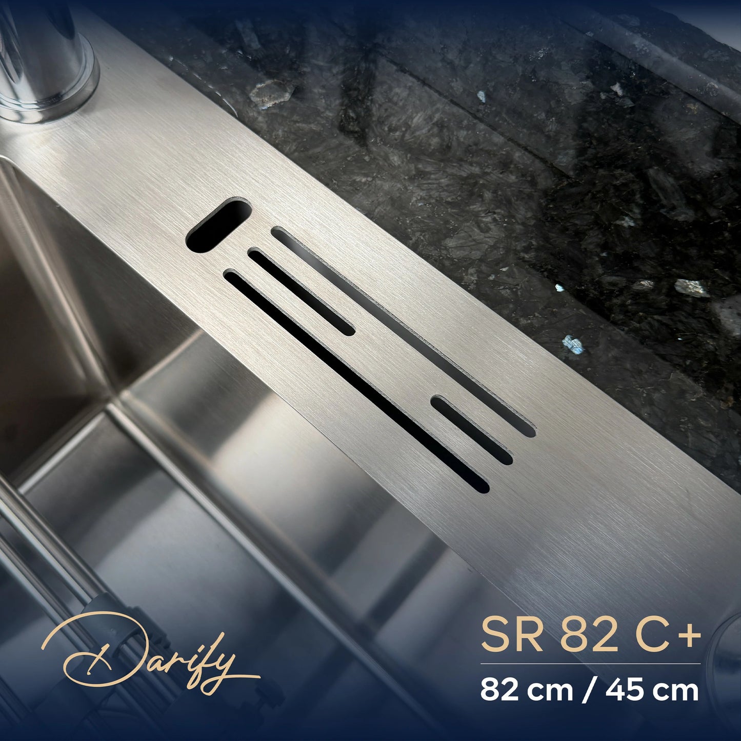 évier cuisine SWISS_INOX  SR82C+ (82x45) + Robinet 360