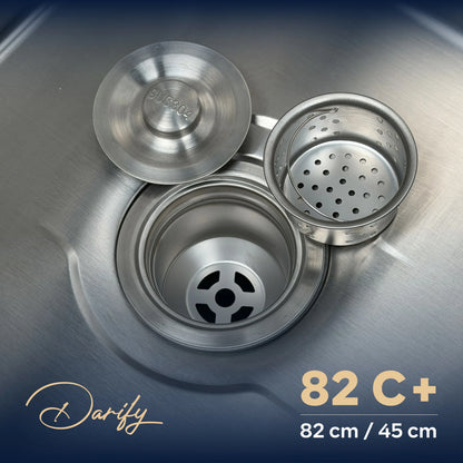 évier cuisine SWISS_INOX  82C+ (82x45) + Robinet 360