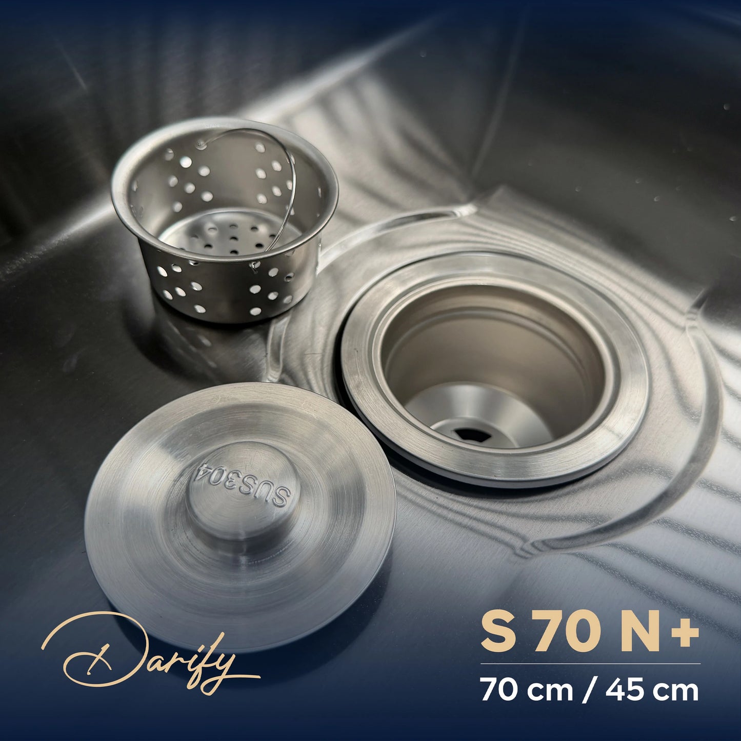 évier cuisine SWISS_INOX  S70N+ (70x45) + Robinet 360