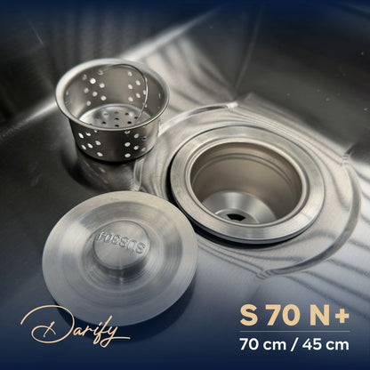 évier cuisine SWISS_INOX  S70N+ (70x45) + Robinet 360