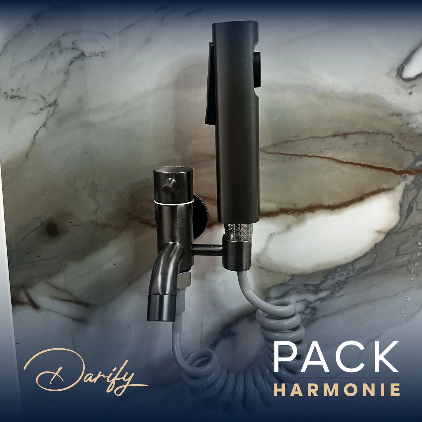 Pack harmonie gris 4 article salle de bain complete