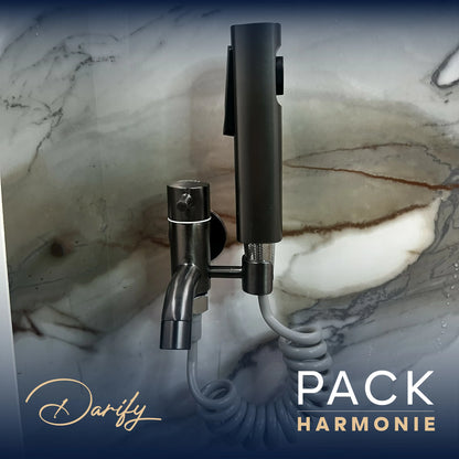 Pack harmonie gris 4 article salle de bain complete
