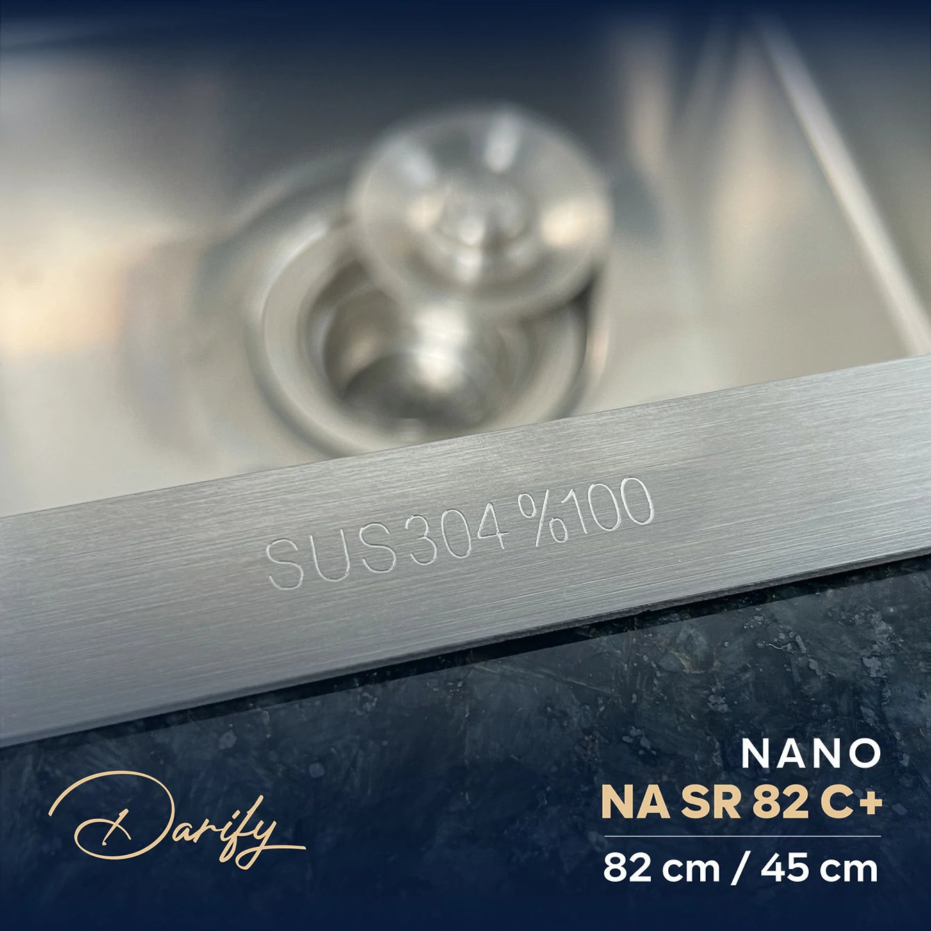 Évier de cuisine NASR82C+ de SWISS INOX (82×45cm) + ROBINET 360