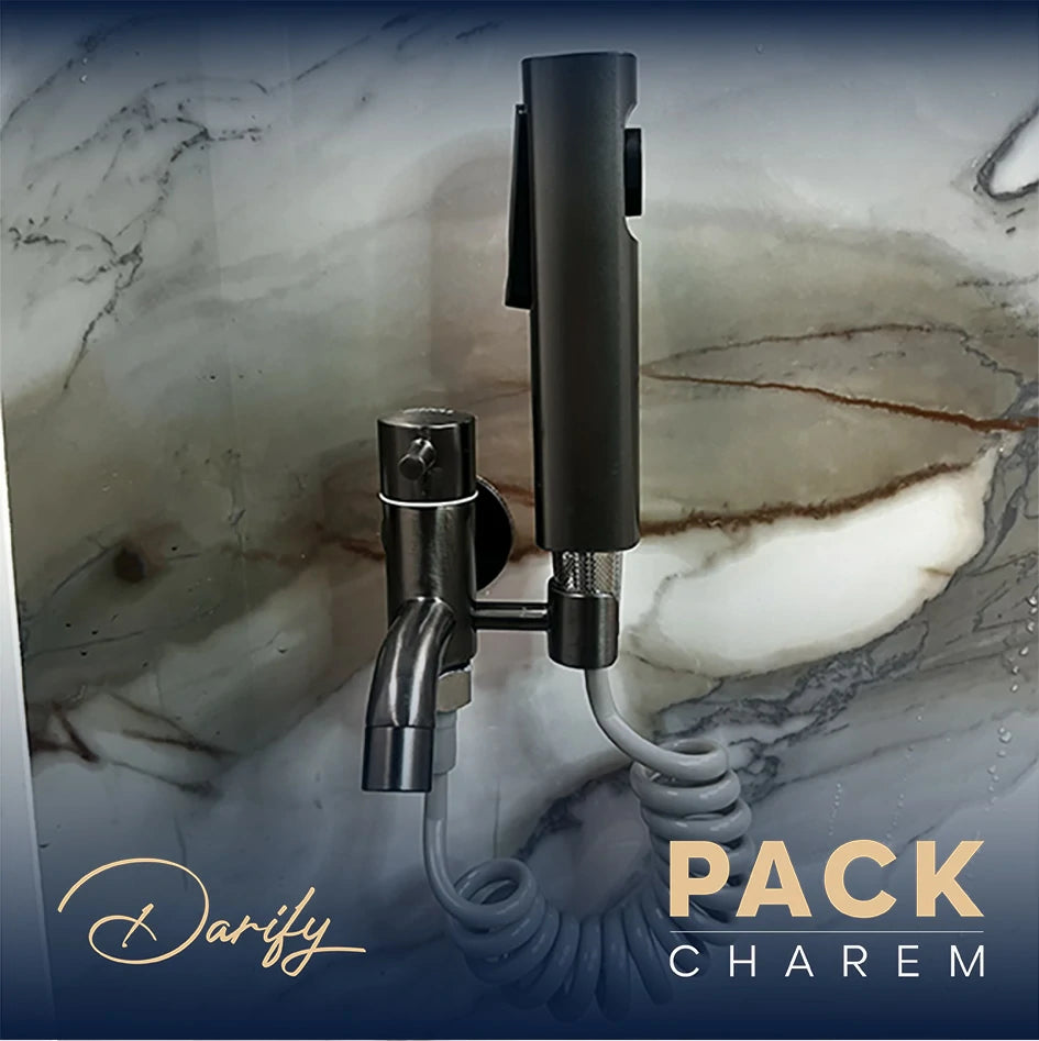 Pack CHAREM gris 4 article salle de bain complete