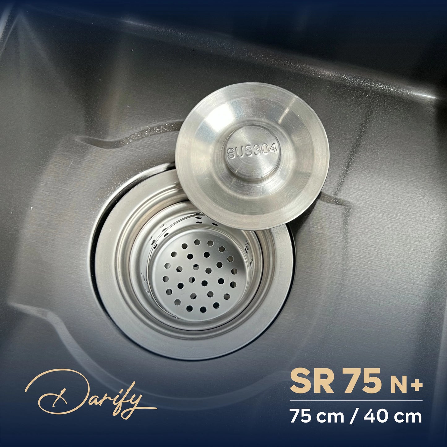 Évier de cuisine SR75N+ de SWISS INOX (82×45cm) + ROBINET 360