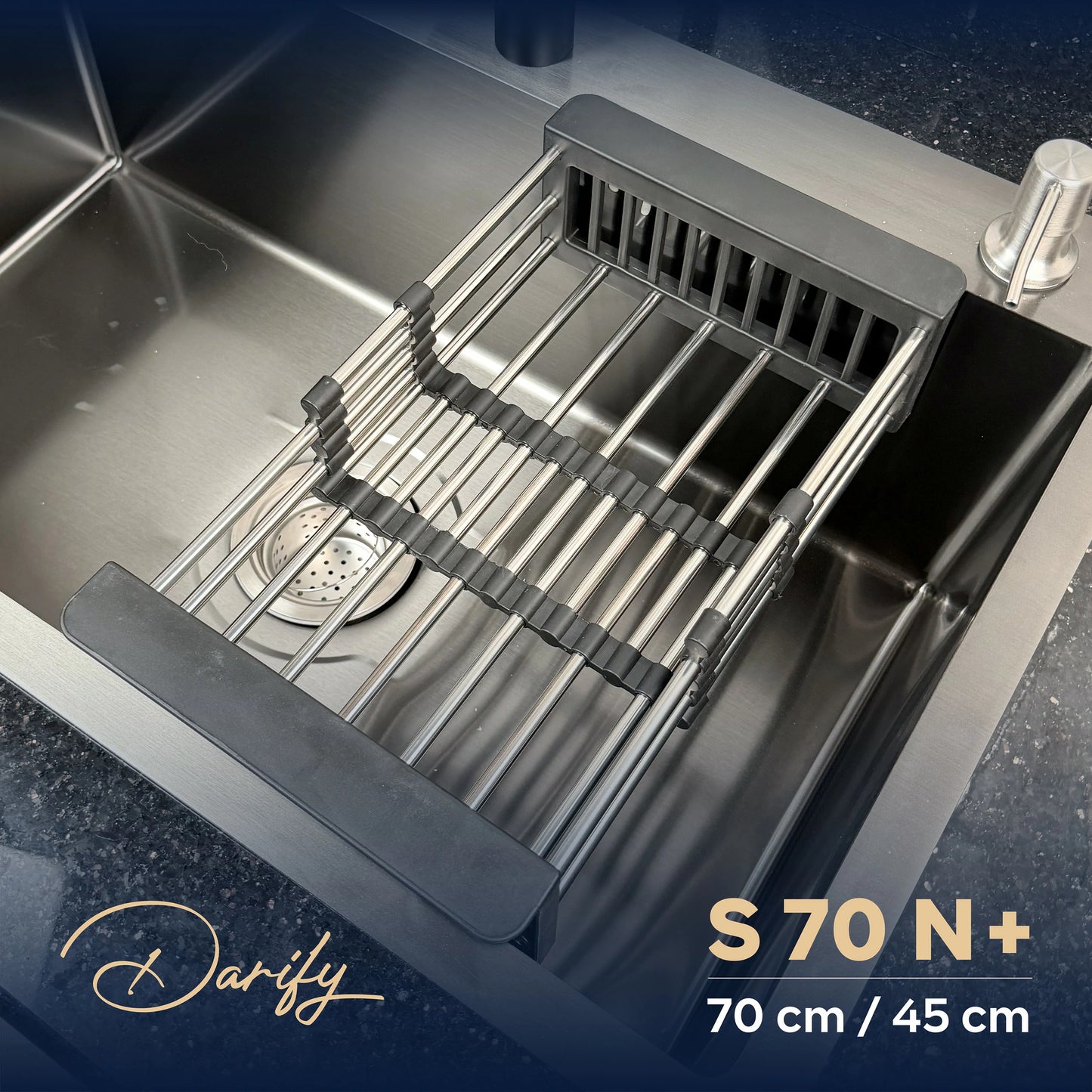 évier cuisine SWISS_INOX  S70N+ (70x45) + Robinet 360