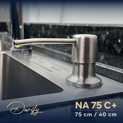 evier cuisine SWISS-INOX NA75C+ double bac 75/40 cm  / NANO + Roibinet 360