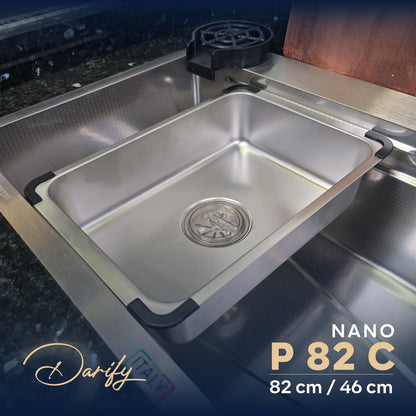 EVIER CUISINE P82 82/46cm INOX 304 + ROBINET 360