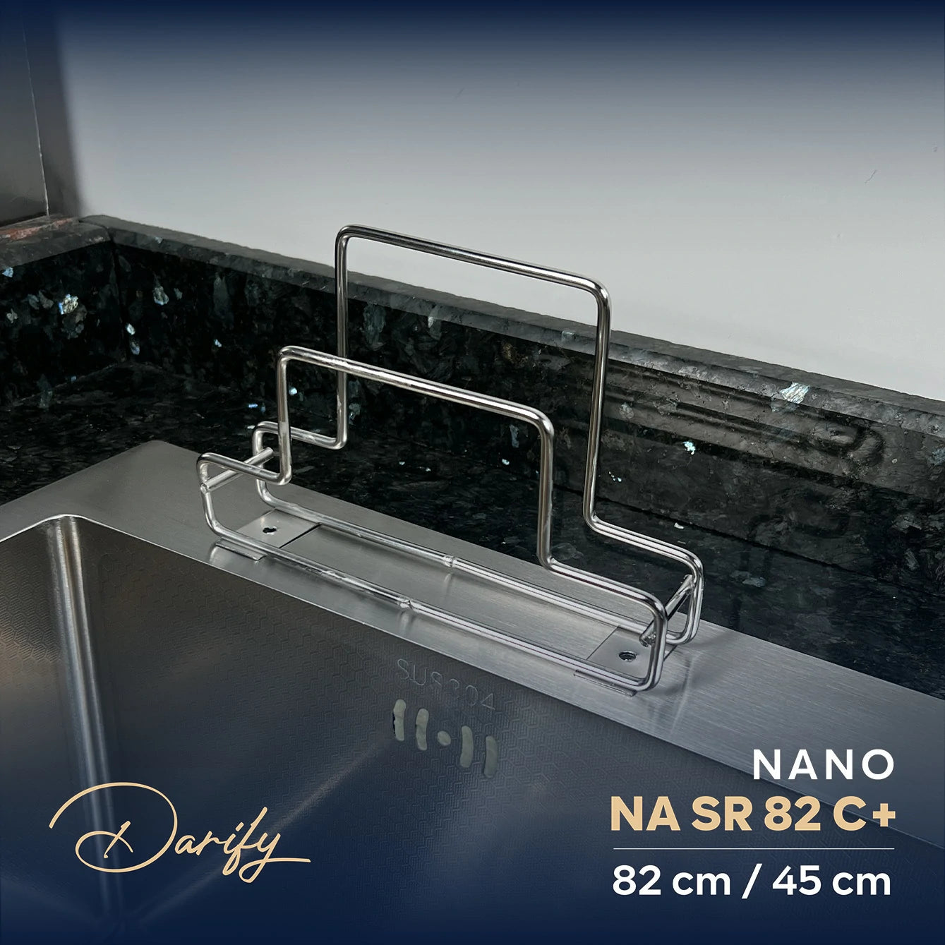 Évier de cuisine NASR82C+ de SWISS INOX (82×45cm) + ROBINET 360