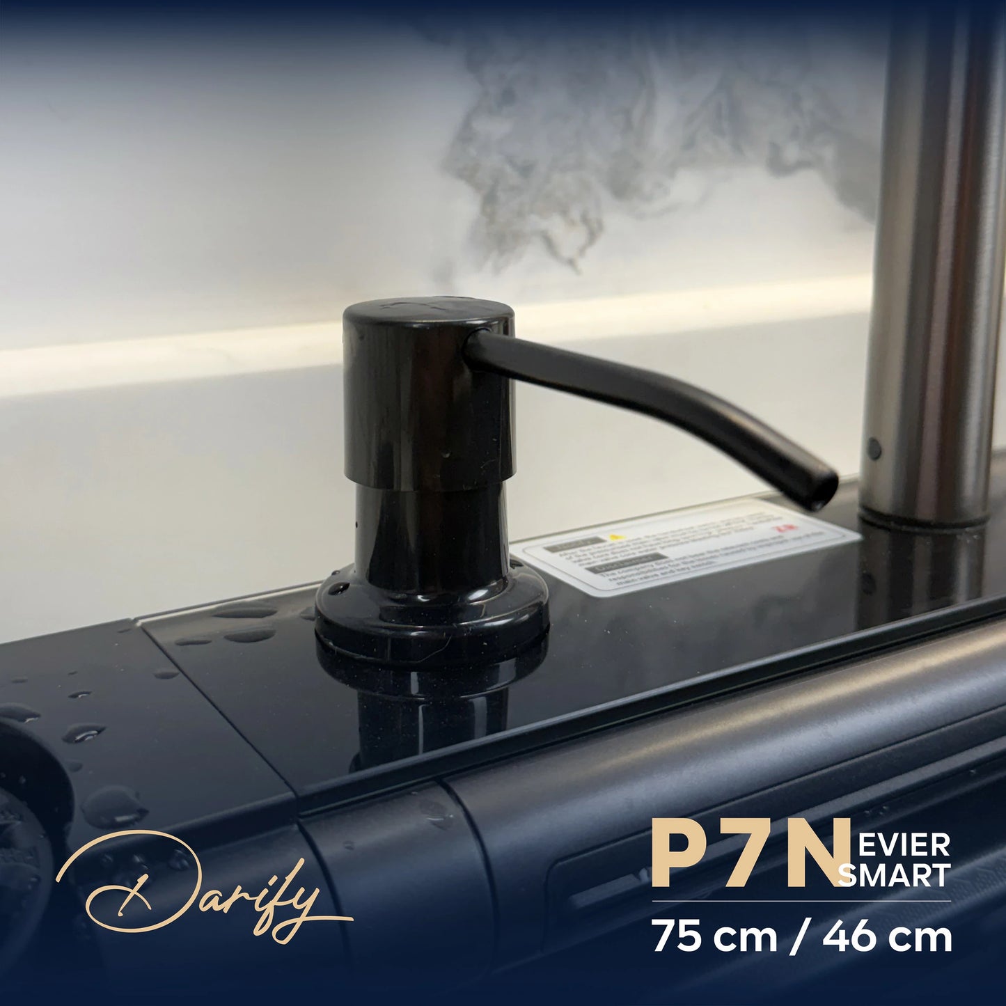 EVIER CUISINE SMART SWISS-INOX PIANO 07 boutons 01 Bac 75/46 P7N