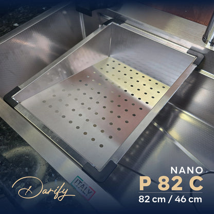 EVIER CUISINE P82 82/46cm INOX 304 + ROBINET 360