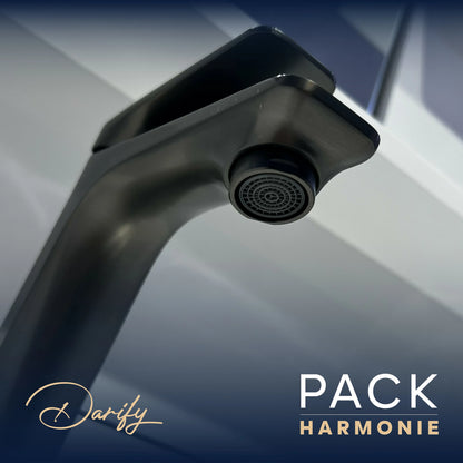 Pack harmonie gris 4 article salle de bain complete