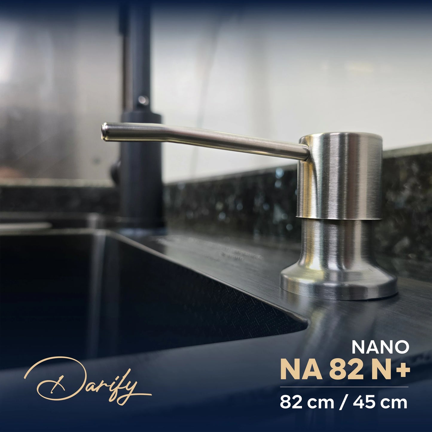 EVEIR CUISINE  NA82N+ DOUBELE BAC 82/45cm INOX 304/ NANO + ROBINET 360