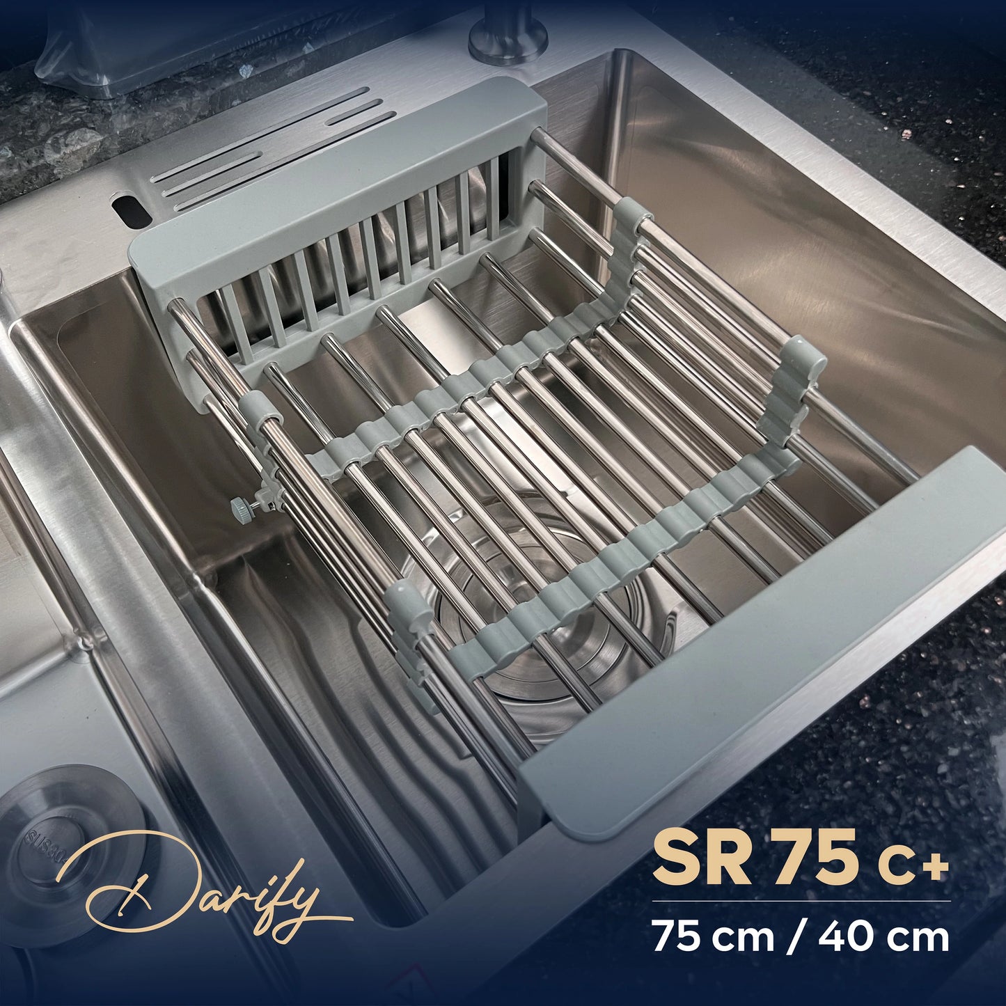 Évier de cuisine SR75C+ de SWISS INOX (75×40 cm) + ROBINET 360
