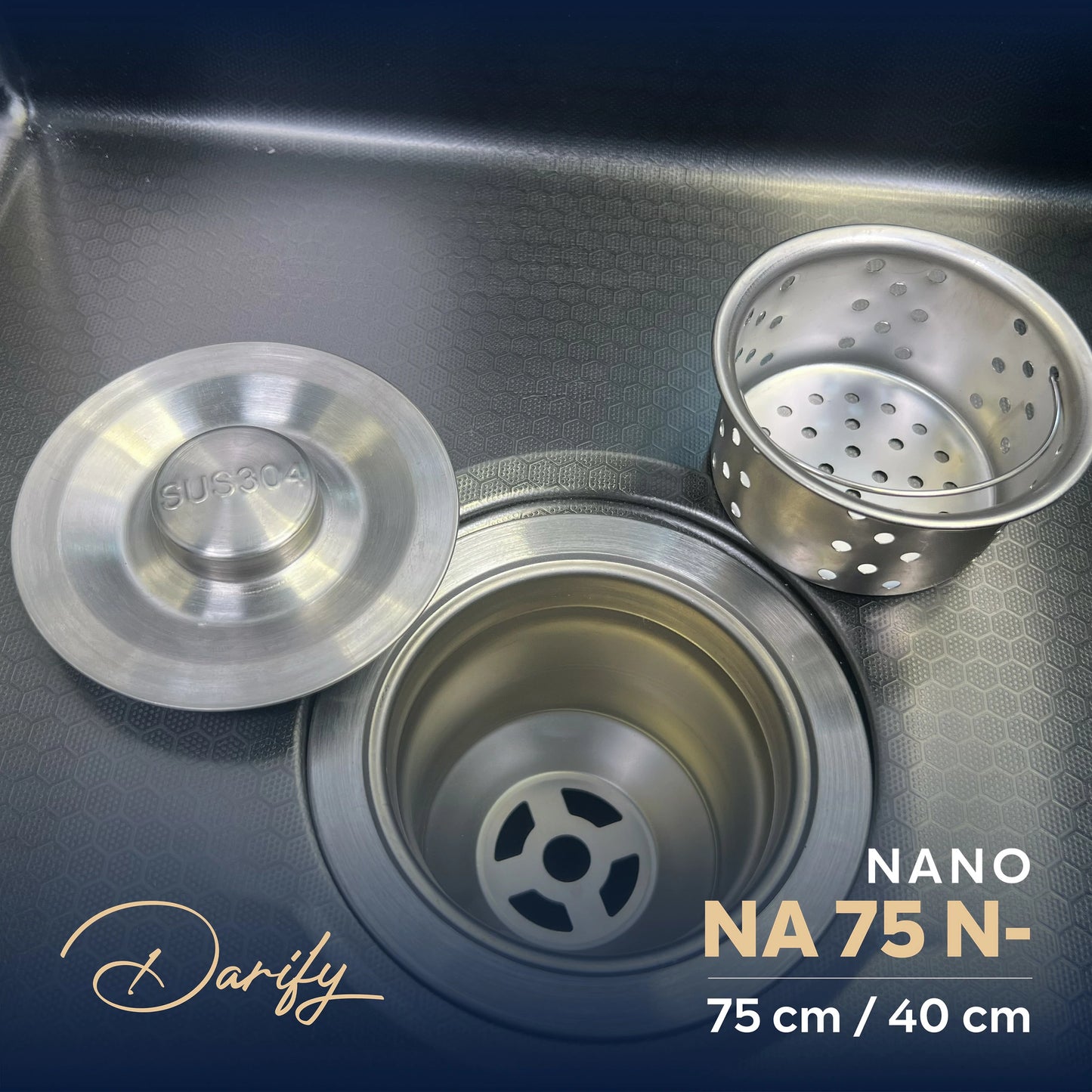 EVEIR CUISINE SWISSINOX NA75N- NANO 75/40cm INOX 304 + ROBINET 360