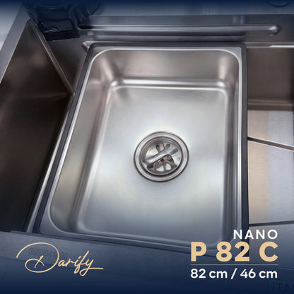evier cuisine SWISS_INOX P82C 82/46cm INOX 304 + ROBINET