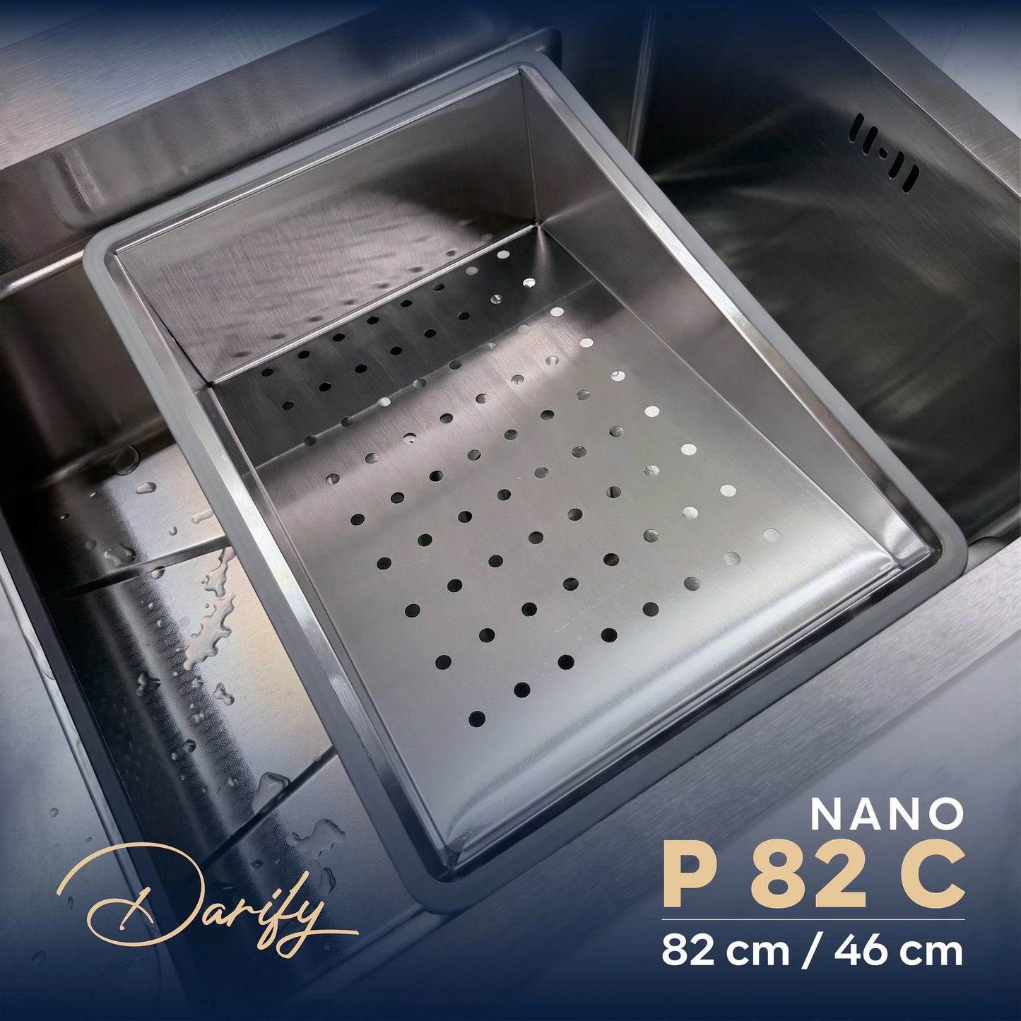 evier cuisine SWISS_INOX P82C 82/46cm INOX 304 + ROBINET