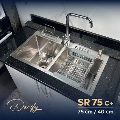 Évier de cuisine SR75N+ de SWISS INOX (82×45cm) + ROBINET 360