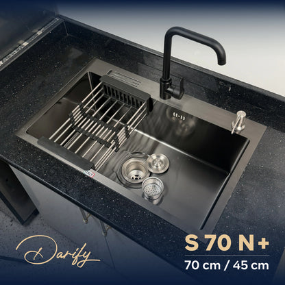 évier cuisine SWISS_INOX  S70C+ (70x45) + Robinet 360