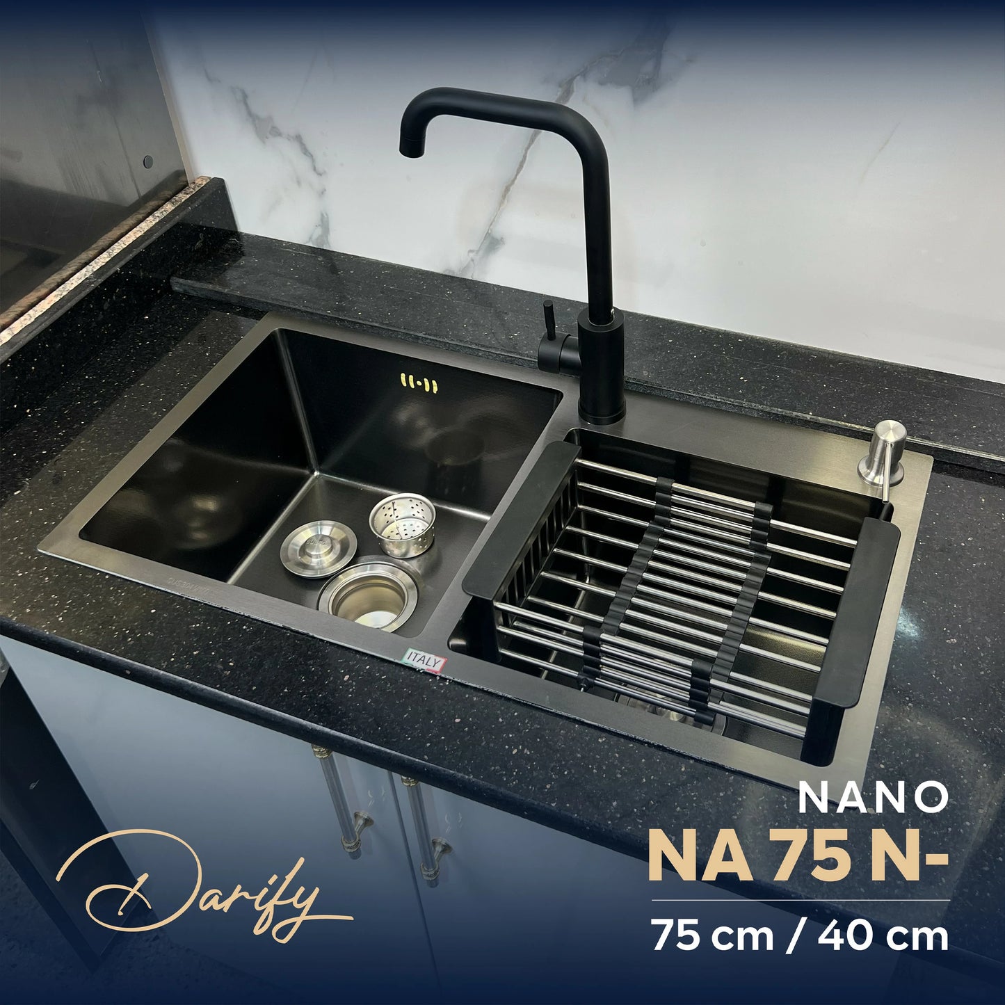 EVEIR CUISINE SWISSINOX NA75N- NANO 75/40cm INOX 304 + ROBINET 360
