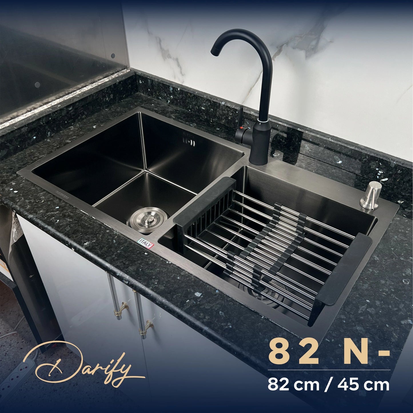 EVEIR CUISINE SWISSINOX 82C- / 82X45cm  INOX 304 + ROBINET 360