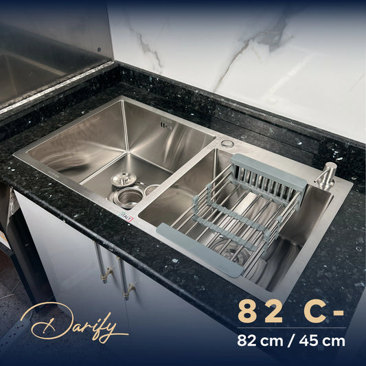 EVEIR CUISINE SWISSINOX 82C- / 82X45cm  INOX 304 + ROBINET 360