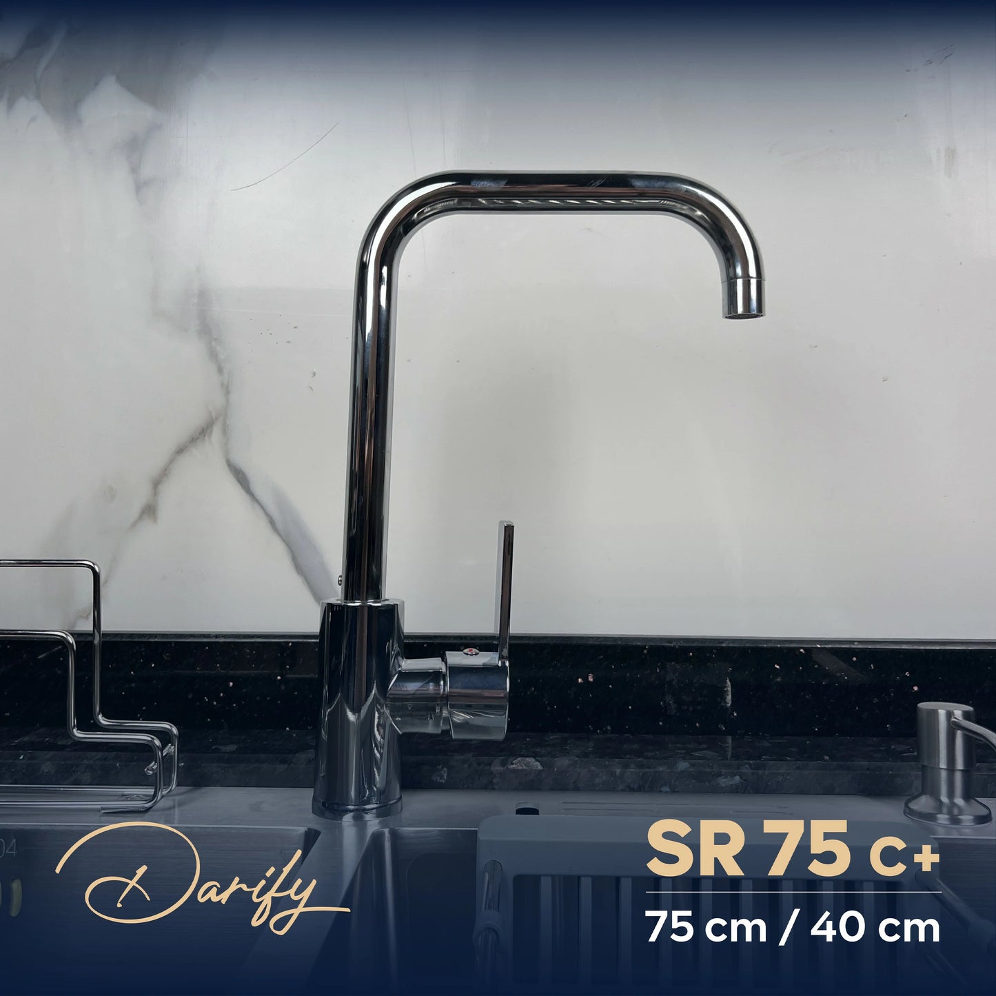 Évier de cuisine SR75C+ de SWISS INOX (75×40 cm) + ROBINET 360