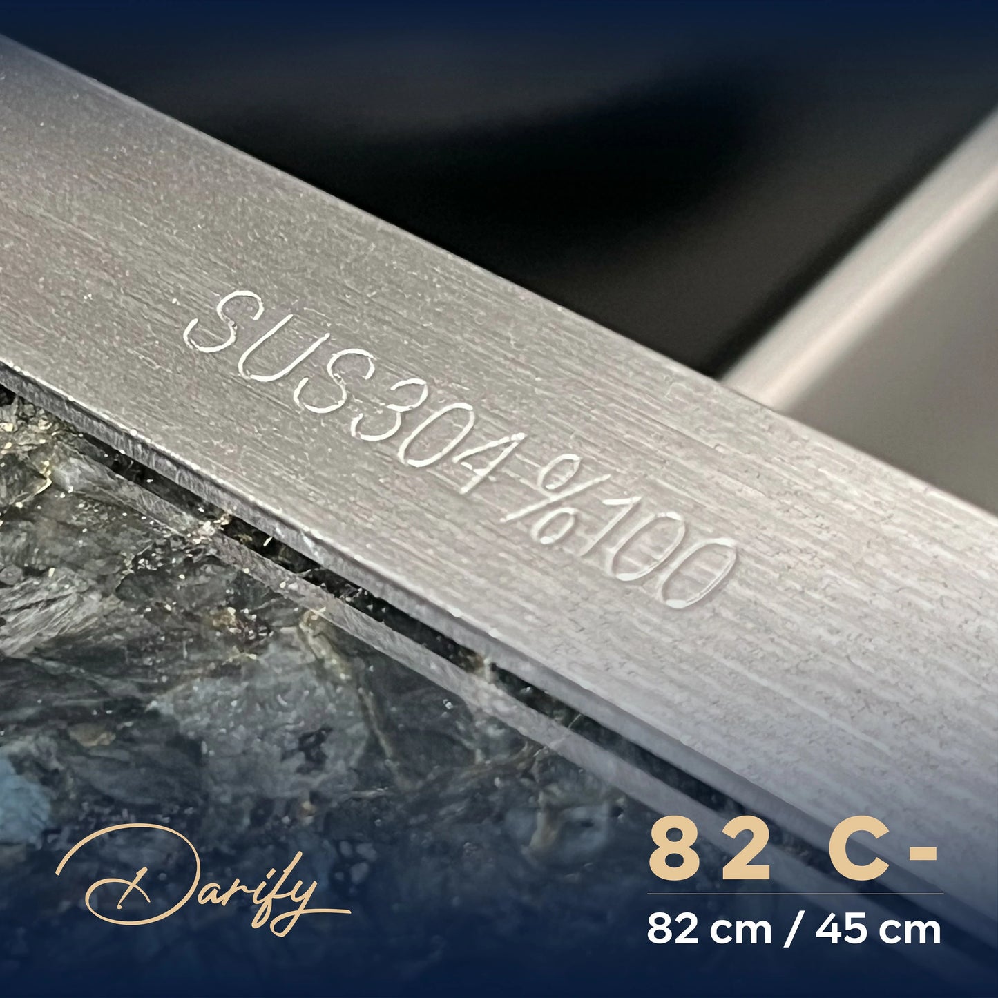 EVEIR CUISINE SWISSINOX 82C- / 82X45cm  INOX 304 + ROBINET 360