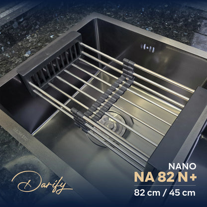 EVEIR CUISINE  NA82N+ DOUBELE BAC 82/45cm INOX 304/ NANO + ROBINET 360