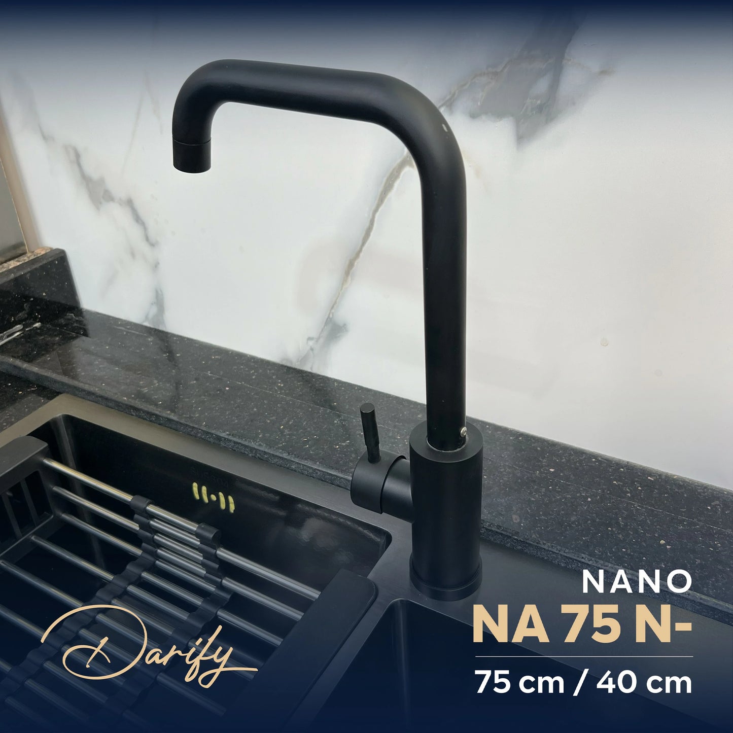 EVEIR CUISINE SWISSINOX NA75N- NANO 75/40cm INOX 304 + ROBINET 360