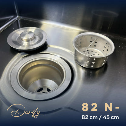 EVEIR CUISINE SWISSINOX 82N- / 82x45cm INOX 304 + ROBINET 360