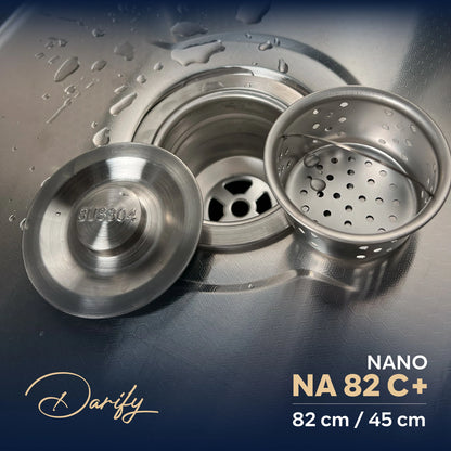 EVEIR CUISINE  NA82C+ DOUBELE BAC 82/45cm INOX 304/ NANO + ROBINET 360